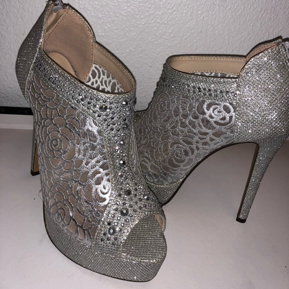 Celeste sparkle silver heels